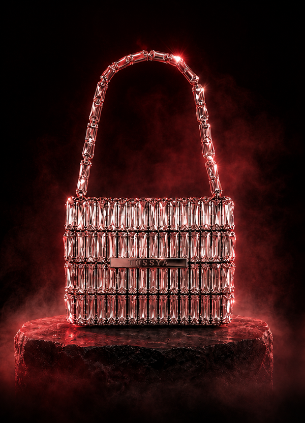 Mirage Crystal Woven Bag - Silver