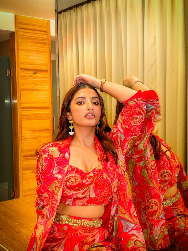 Rouge Radiance Pant Set - Roshni Koppikar
