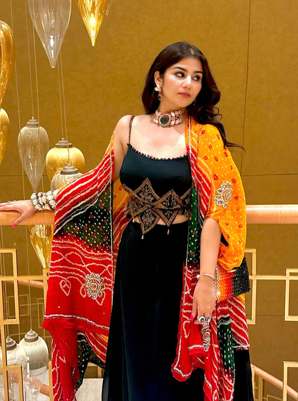 Bandhni Luxe Cape - MultiColoured