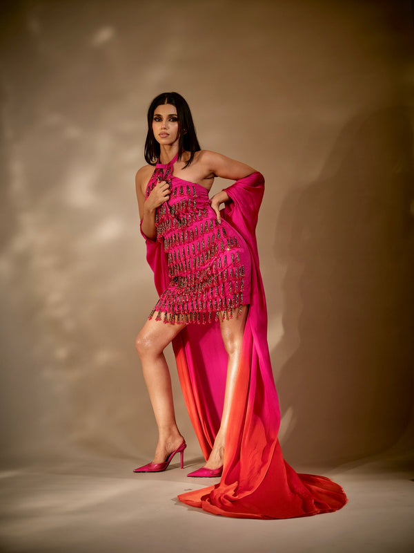 Sandhya Cape and Varnika Dress Set