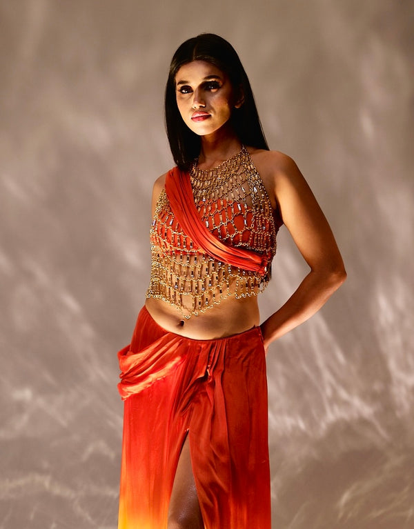 Swarnima Halter Crystal Top